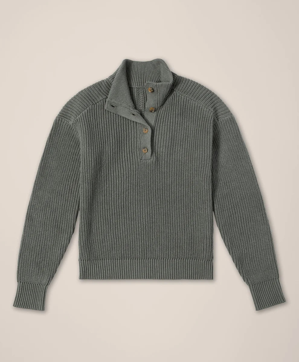 clearance luxe knit henley sweater