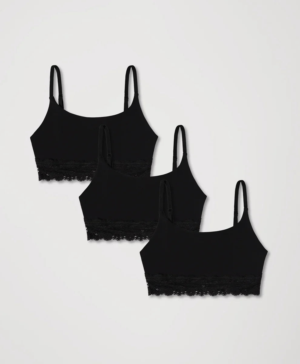 lace modern scoop bralette 3-pack
