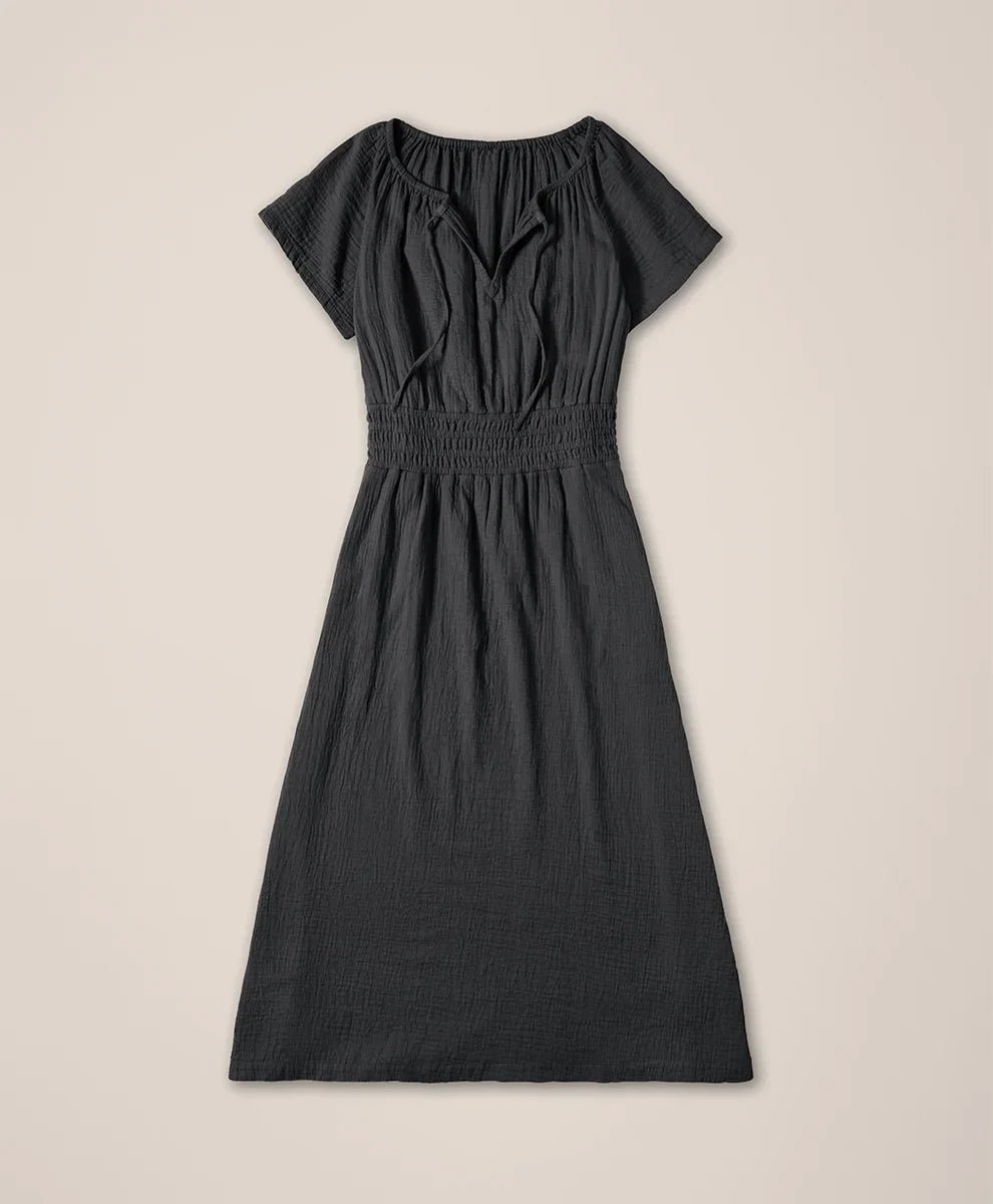 clearance coastal double gauze boho midi dress