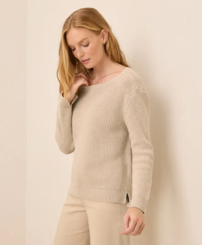 clearance luxe knit boatneck sweater